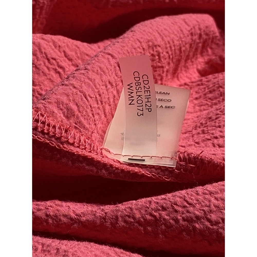 Calvin Klein Dress Womens 8 Pink Smocked Maxi Sundress Ruffle Strap Textured - Picture 12 of 12